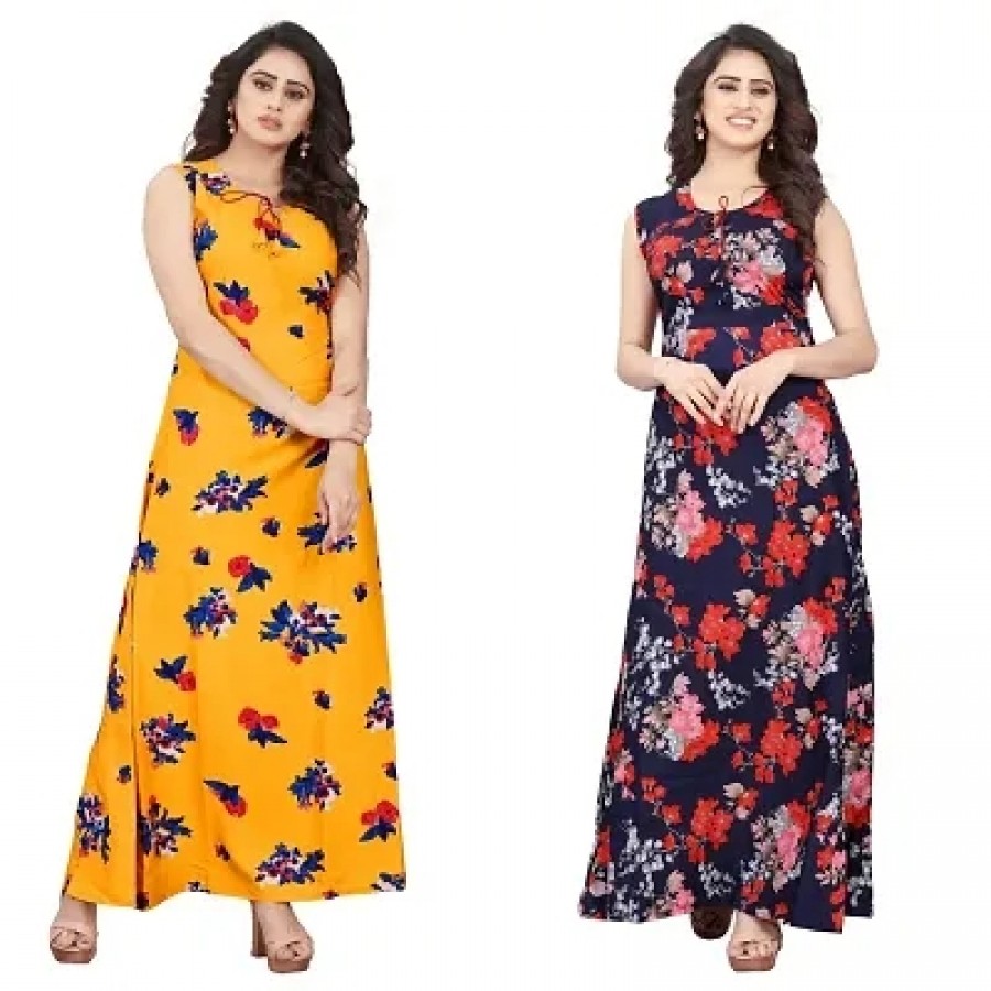 Stylish Crepe Printed Kurti - Pack of 2