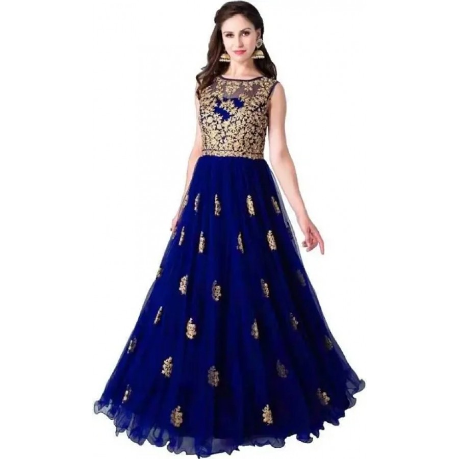 Stylish Net Embroidered Gown For Women