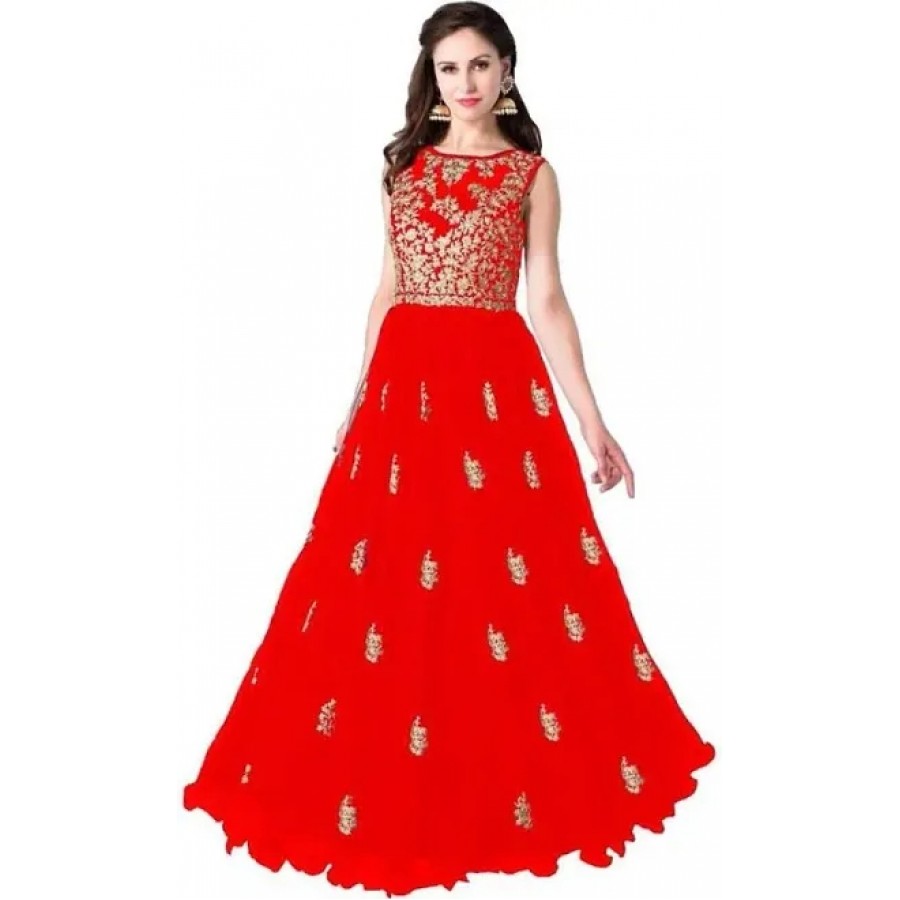 Stylish Net Embroidered Gown For Women