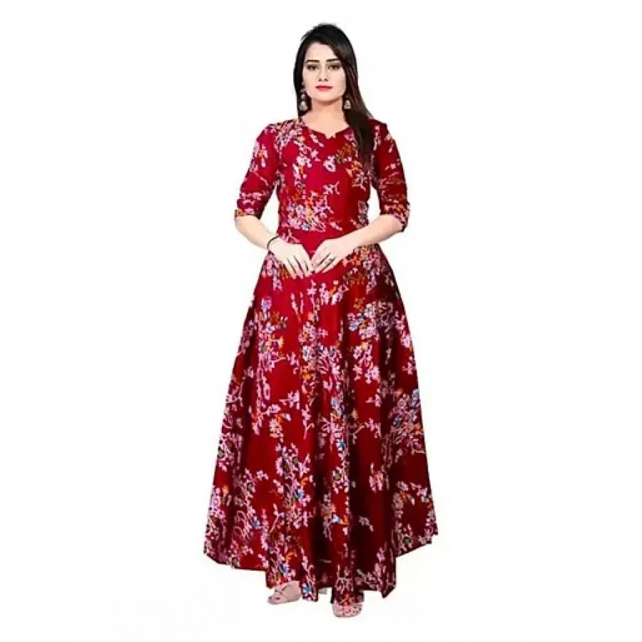 Stylish Rayon Printed Gown For Women