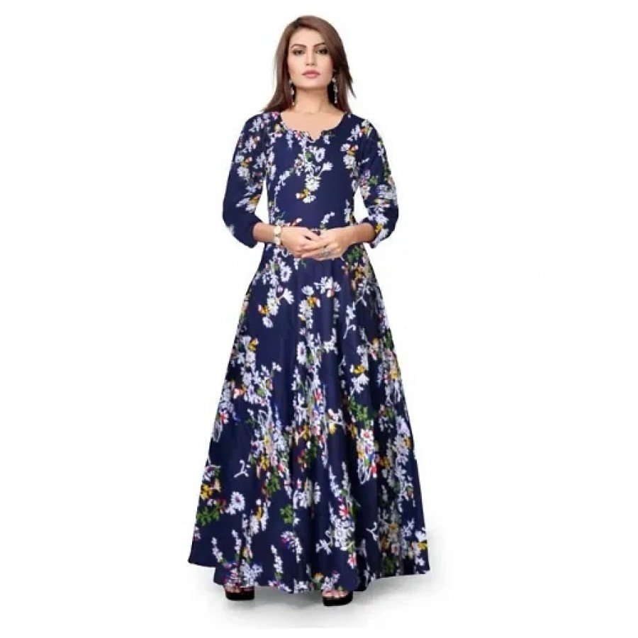 Stylish Rayon Printed Gown For Women