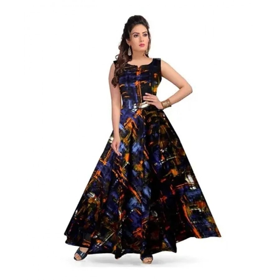 Stylish Rayon Printed Gown For Women