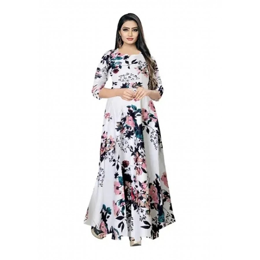 Stylish Rayon Printed Gown For Women