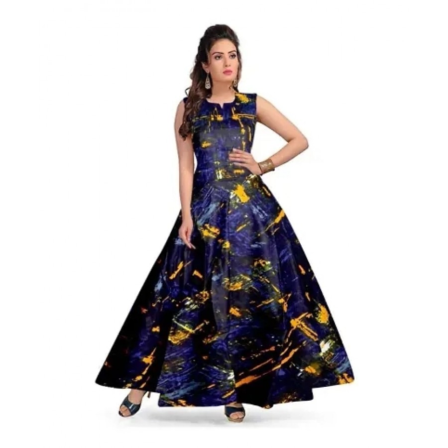 Stylish Rayon Printed Gown For Women