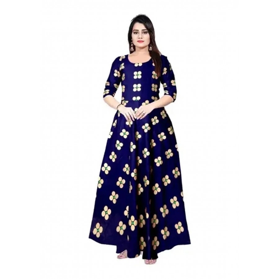 Stylish Rayon Printed Gown For Women