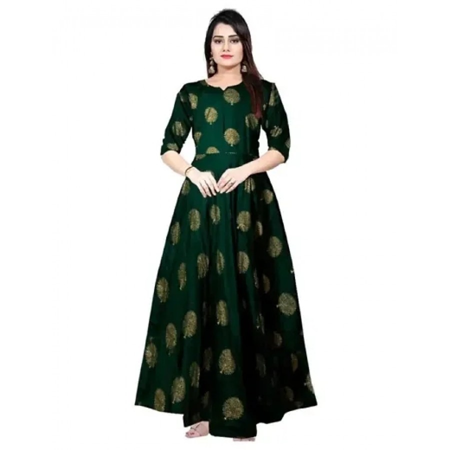 Stylish Rayon Printed Gown For Women