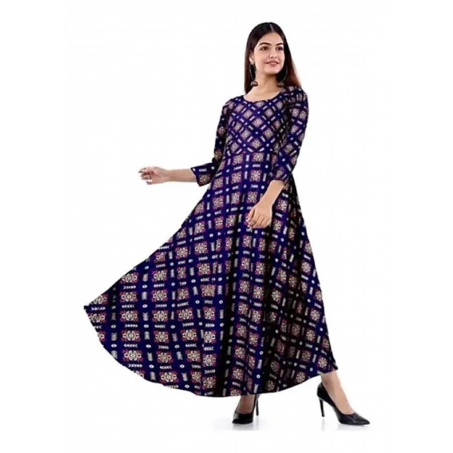 Stylish Rayon Printed Gown For Women