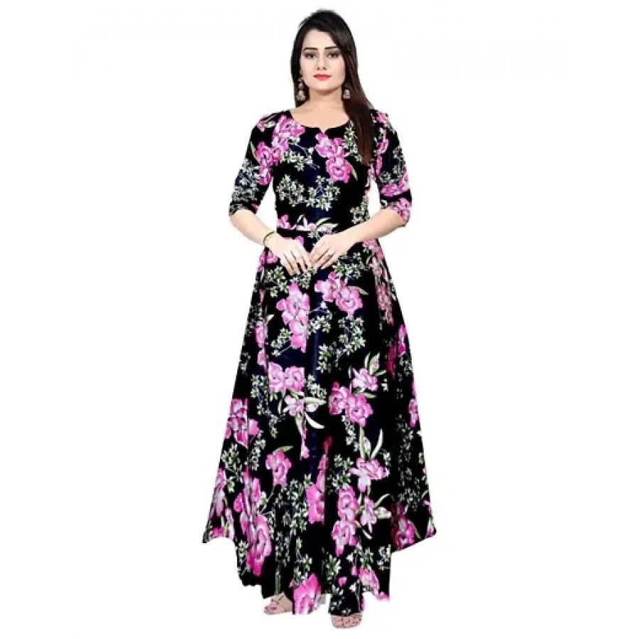 Stylish Rayon Printed Gown For Women