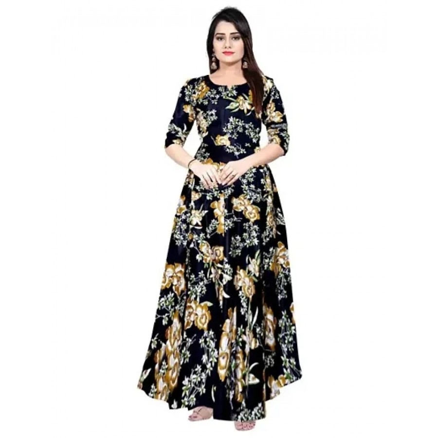 Stylish Rayon Printed Gown For Women