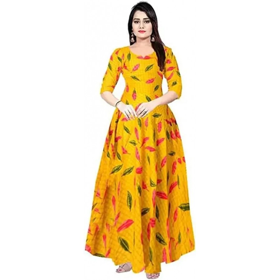 Stylish Rayon Printed Gown For Women