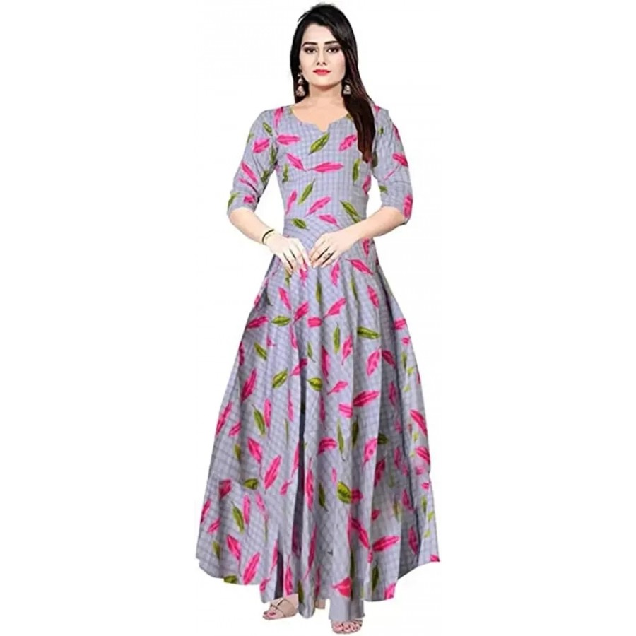 Stylish Rayon Printed Gown For Women