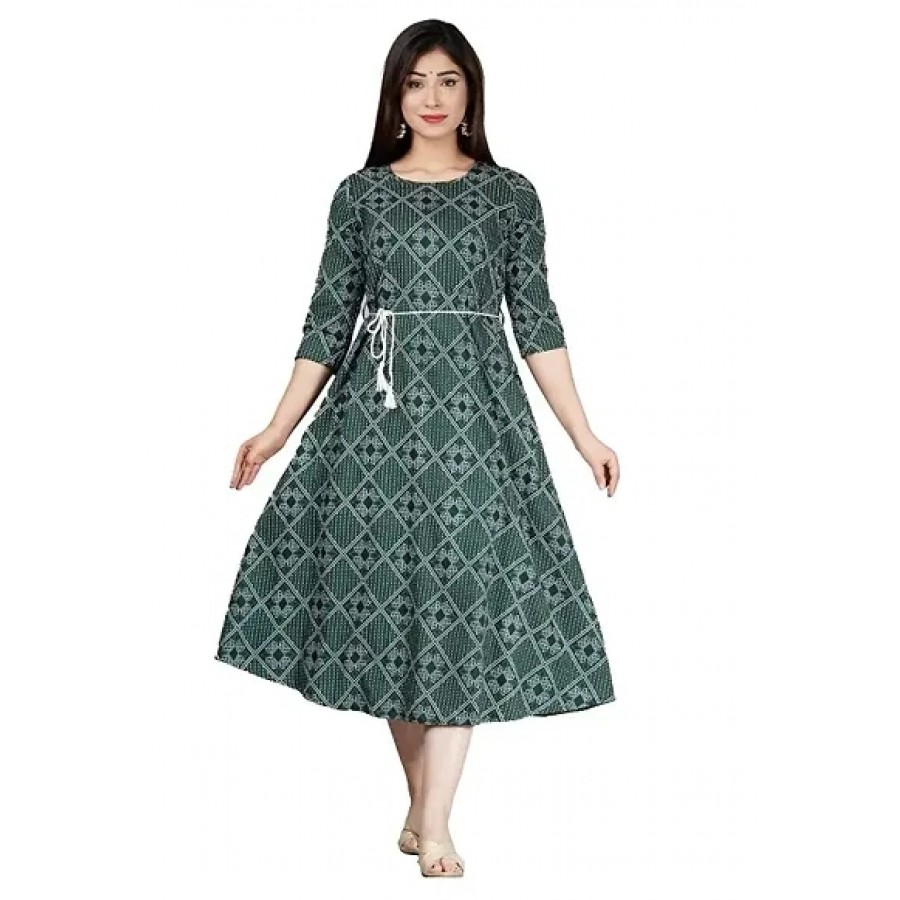 Stylish Rayon Printed Gown For Women