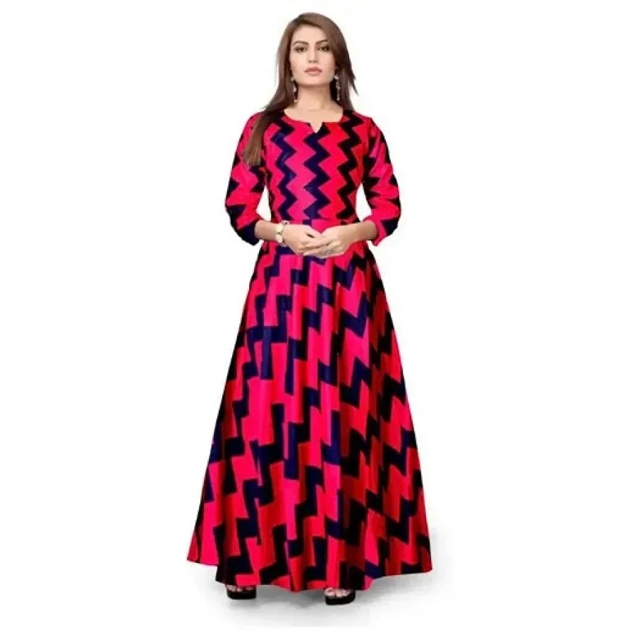 Stylish Rayon Printed Gown For Women