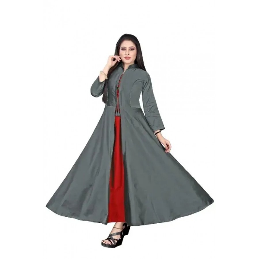 Stylish Taffeta Silk Solid Gown