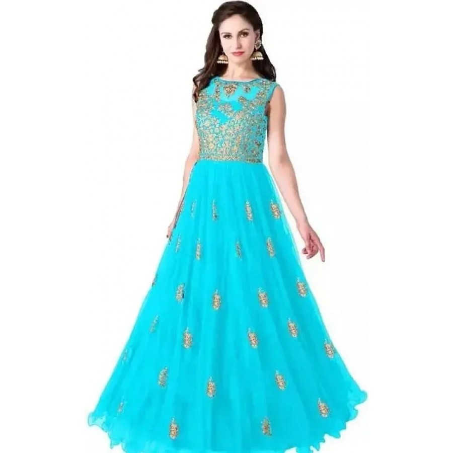 Stylish Women Net Festive and Party wear Semi Stitched Ethnic Gown