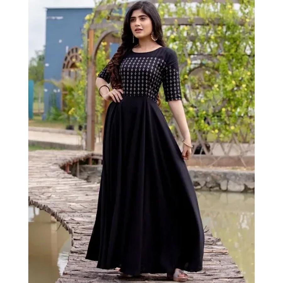 Stylish Women Taffeta Silk Ethnic Gown