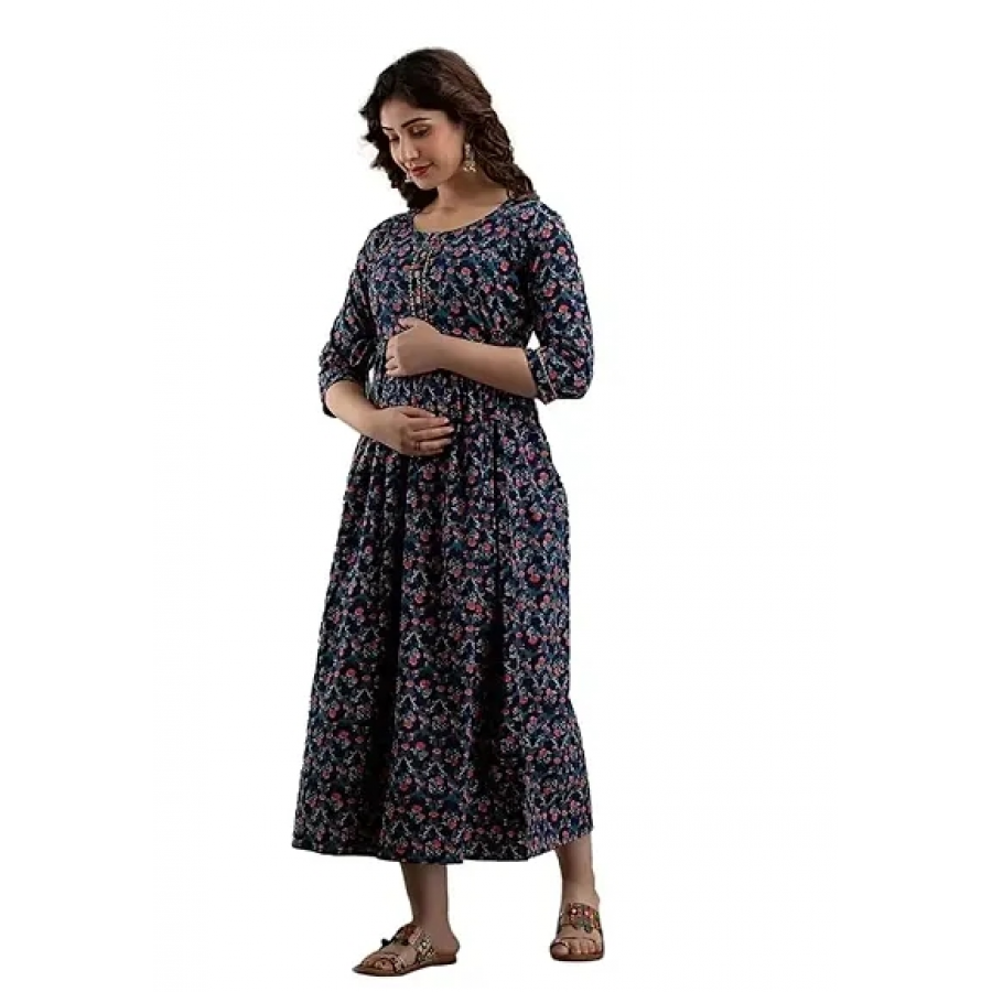 Trendy Cotton Printed Indo-western Bollywood Gown For Women