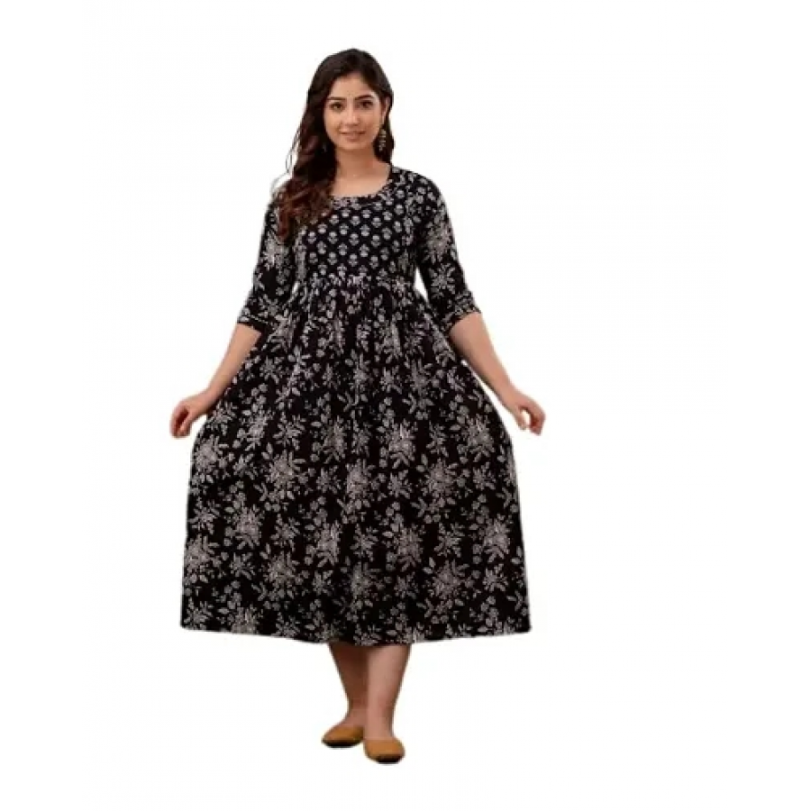 Trendy Cotton Printed Indo-western Bollywood Gown For Women