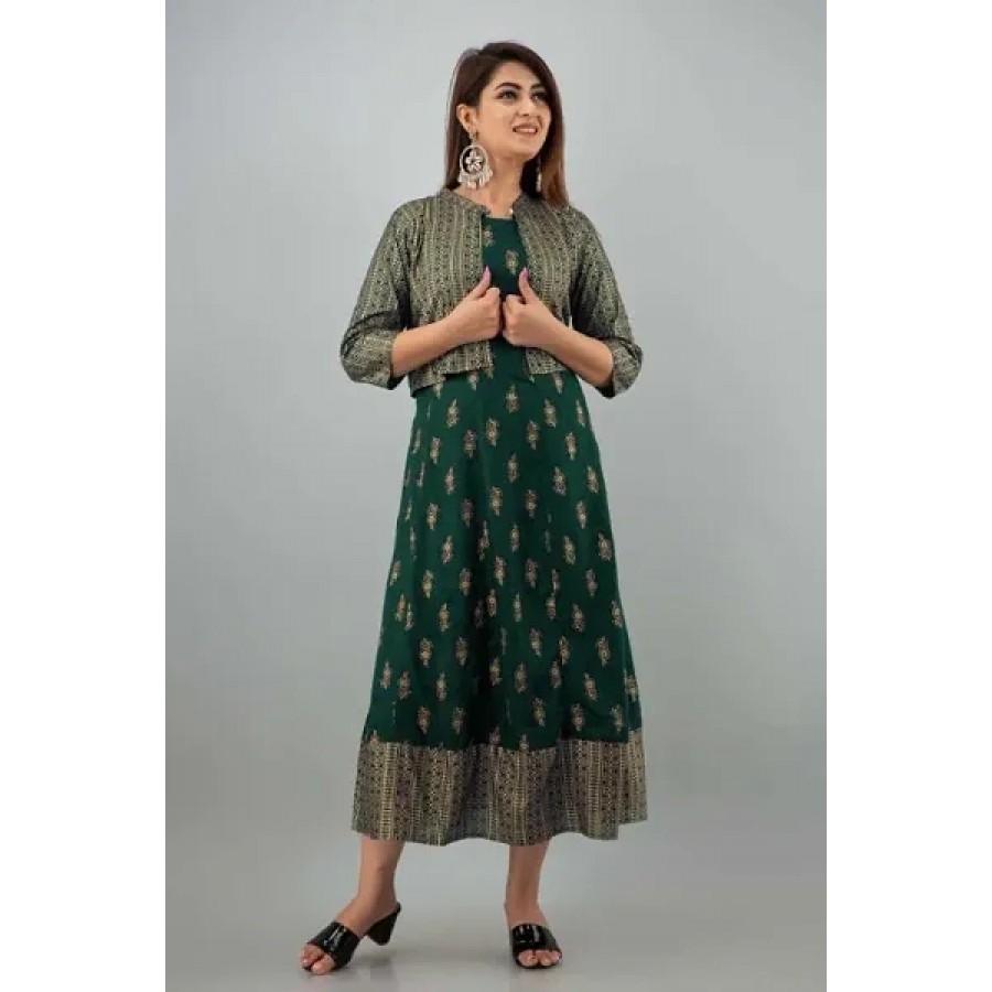 Trendy Rayon Ethnic Gown With Jacket