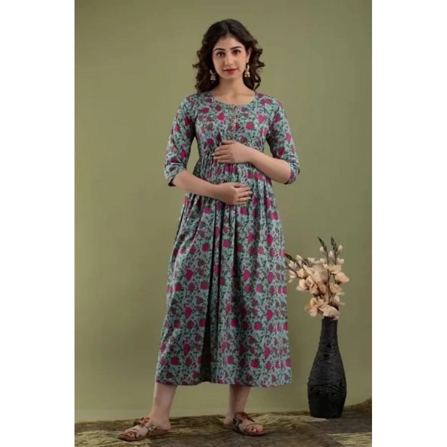 Women Cotton Ethnic Maternity Gowns