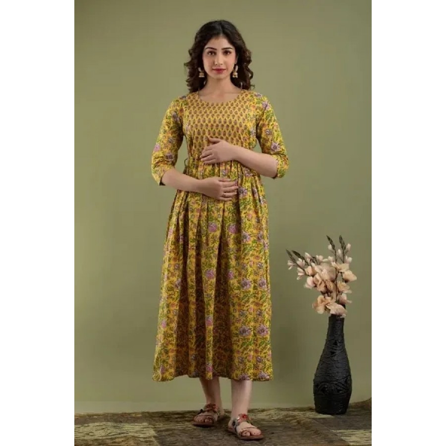 Women Cotton Ethnic Maternity Gowns