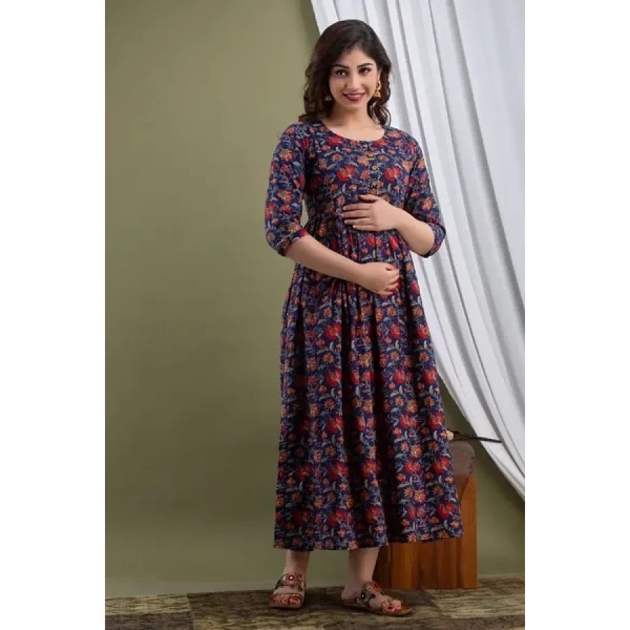 Women Cotton Ethnic Maternity Gowns