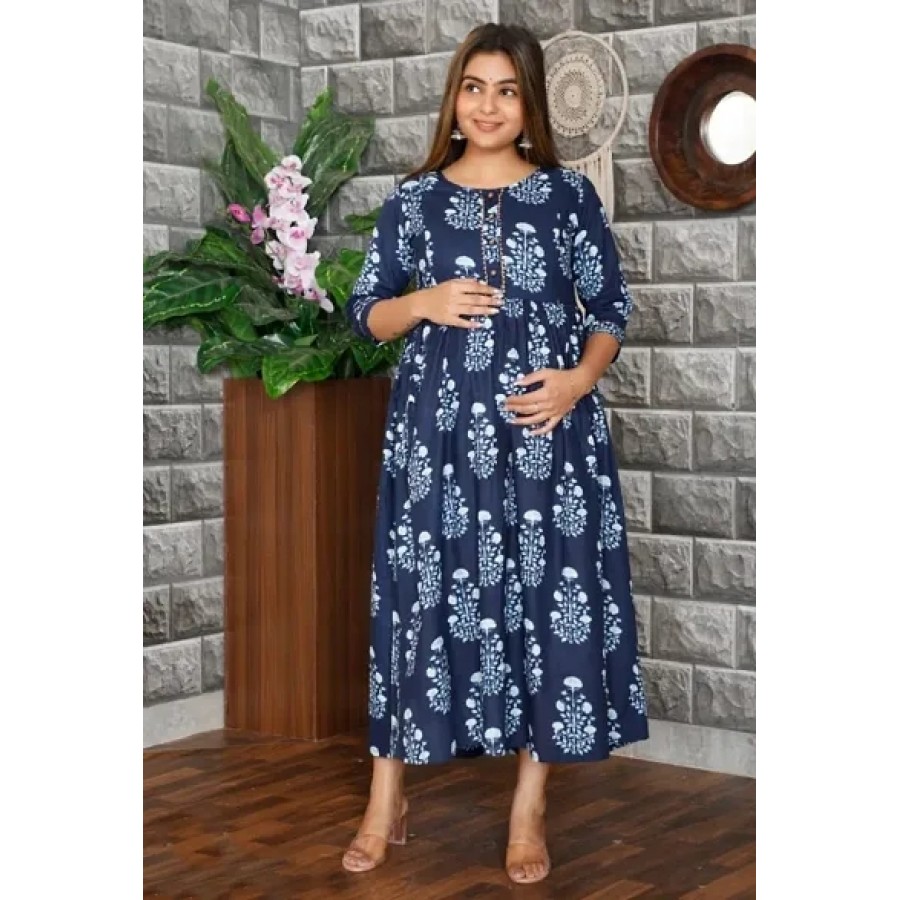 Women Cotton Ethnic Maternity Gowns