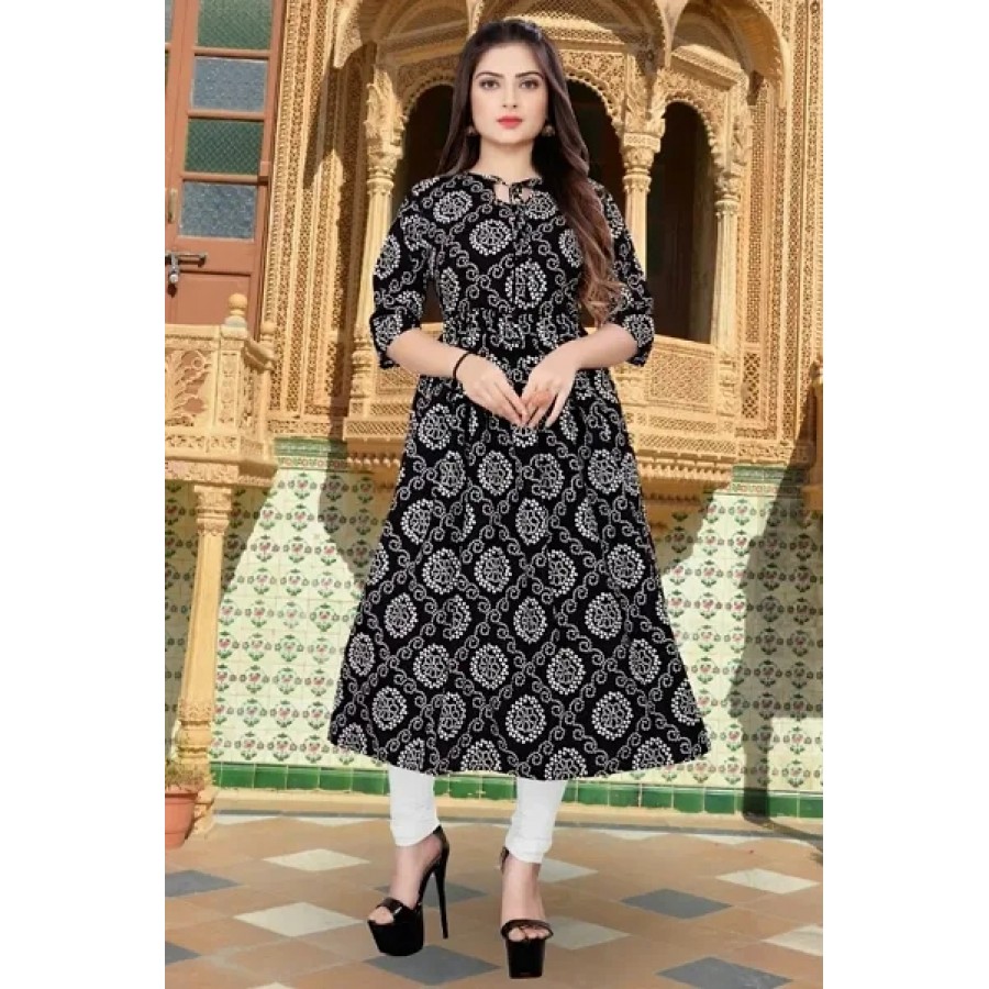 Women Cotton Printed Ethnic Gown