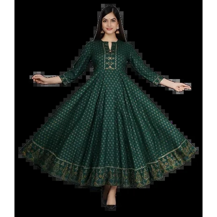 Women Green Gown