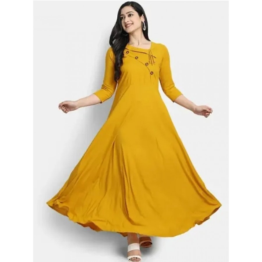 Women Solid Viscose Rayon Anarkali Kurta