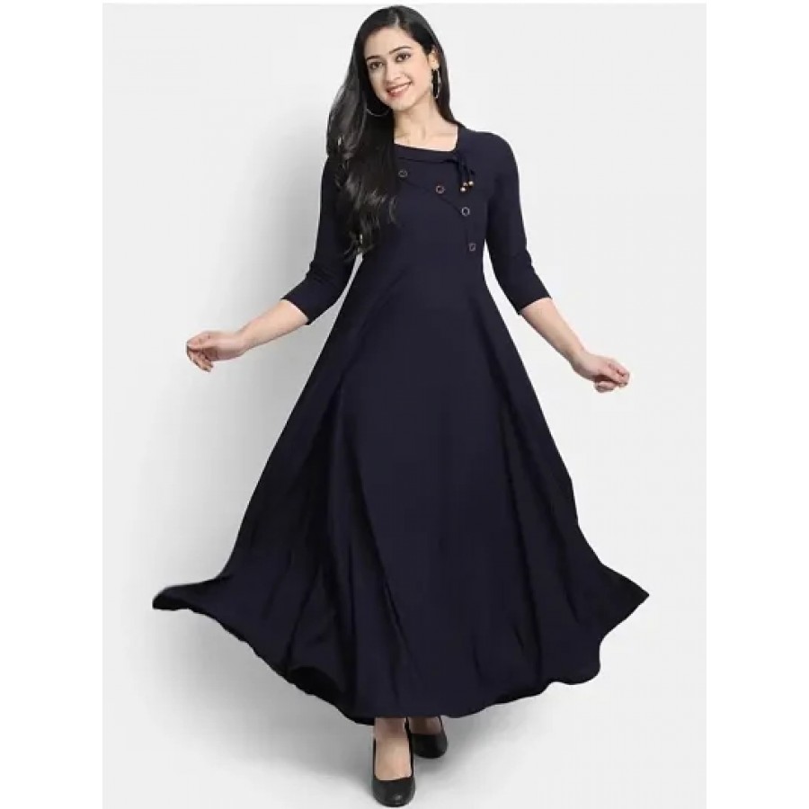 Women Solid Viscose Rayon Anarkali Kurta