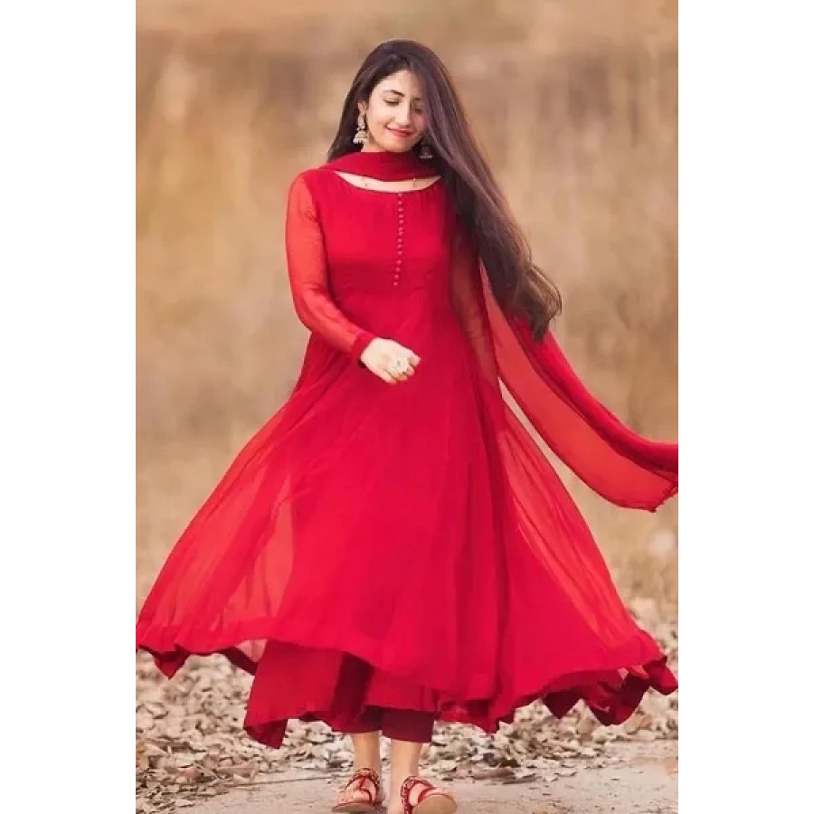 Women Stylish Georgette Solid Gown