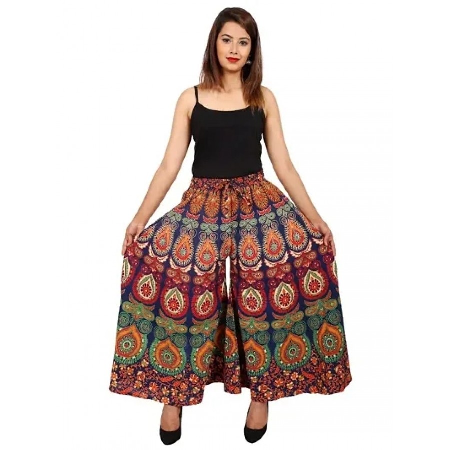 Ethnic Cotton Flared Palazzo