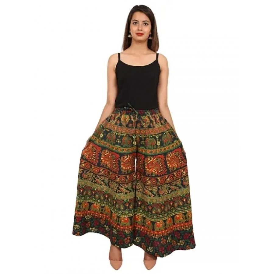 Ethnic Cotton Flared Palazzo