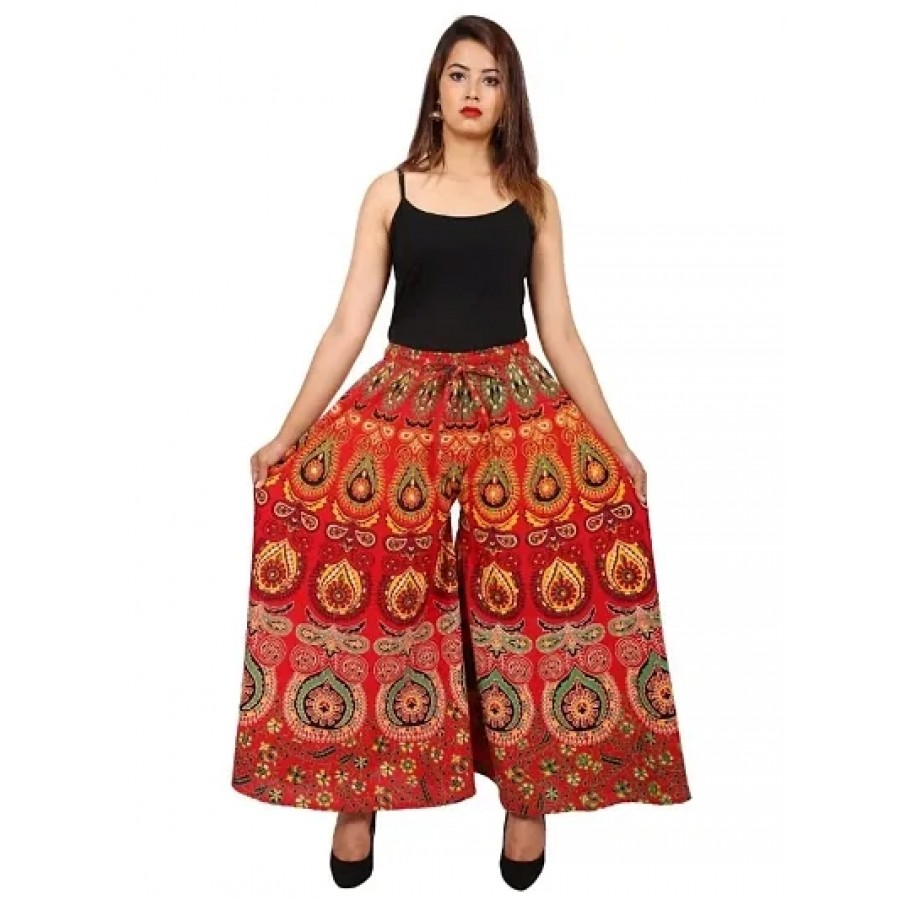 Ethnic Cotton Flared Palazzo