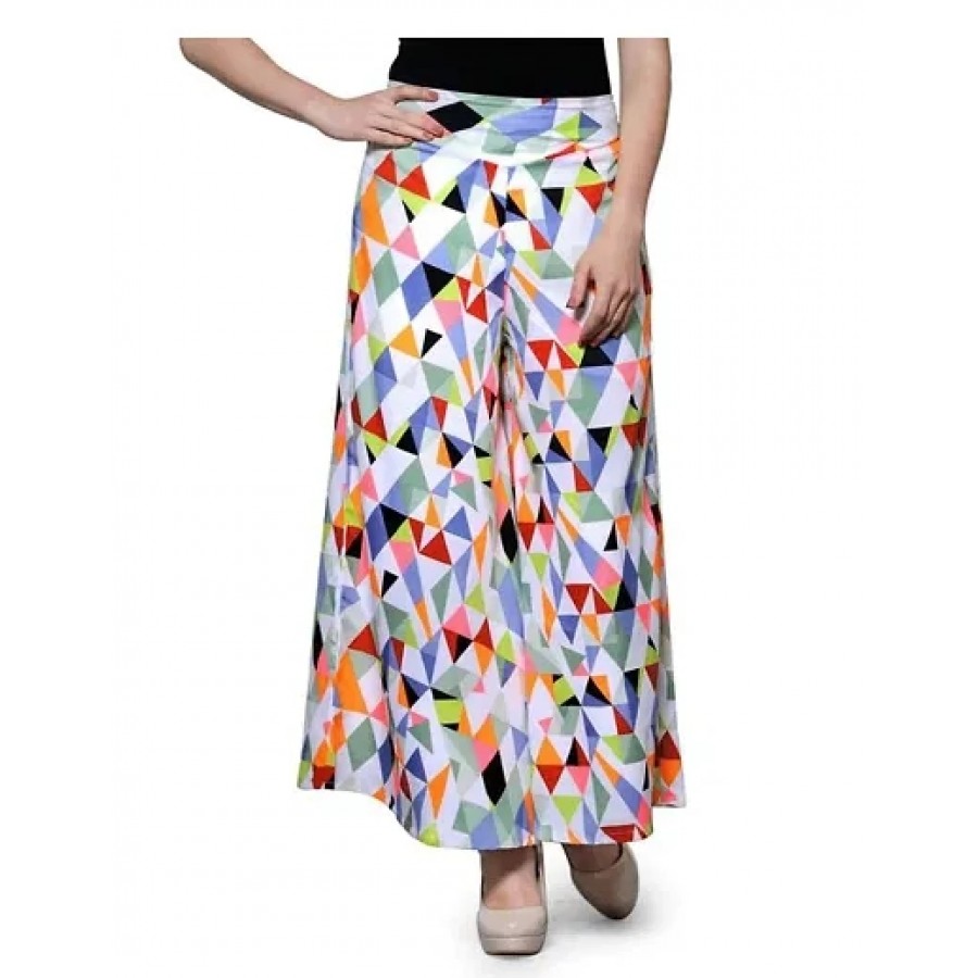 Women's Printed Multicoloured Crepe Palazzo