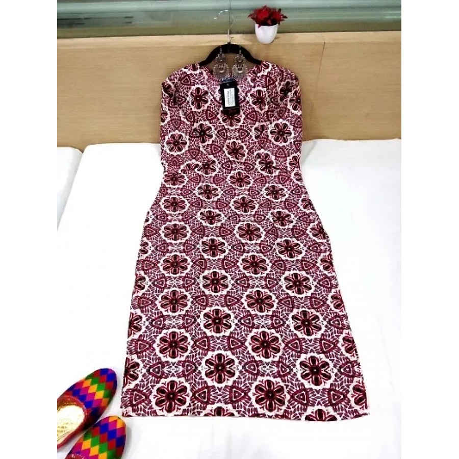 Stylish Multicoloured Crepe Kurta For Women