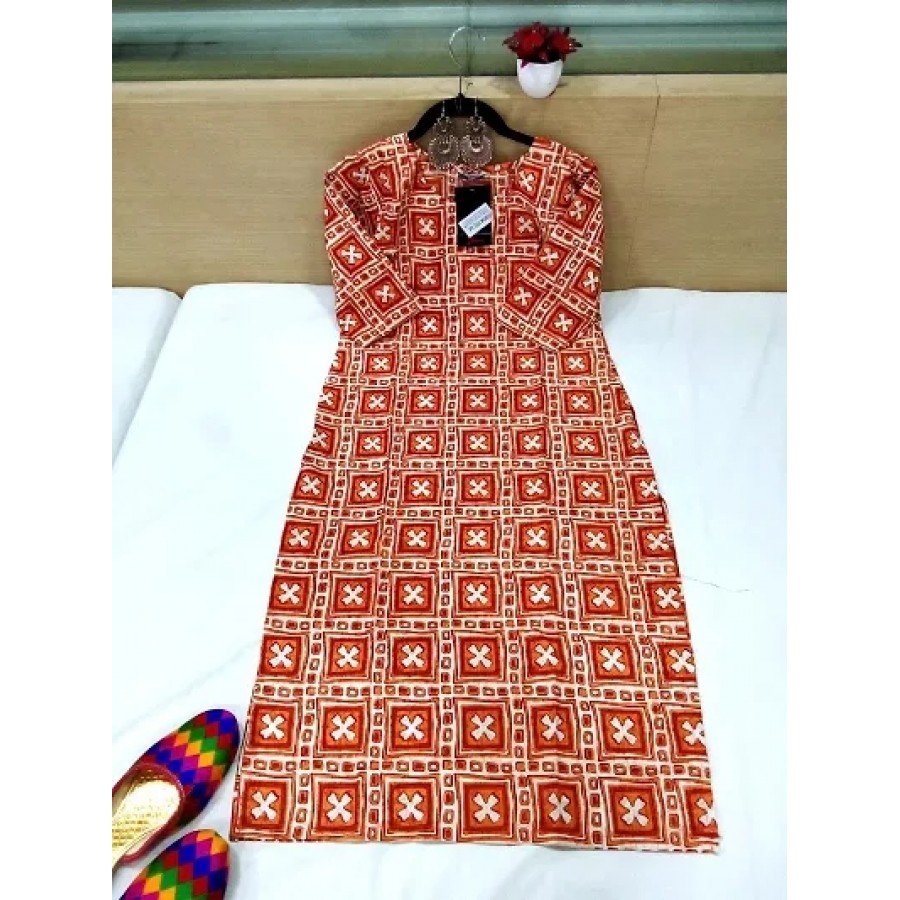 Stylish Multicoloured Crepe Kurta For Women