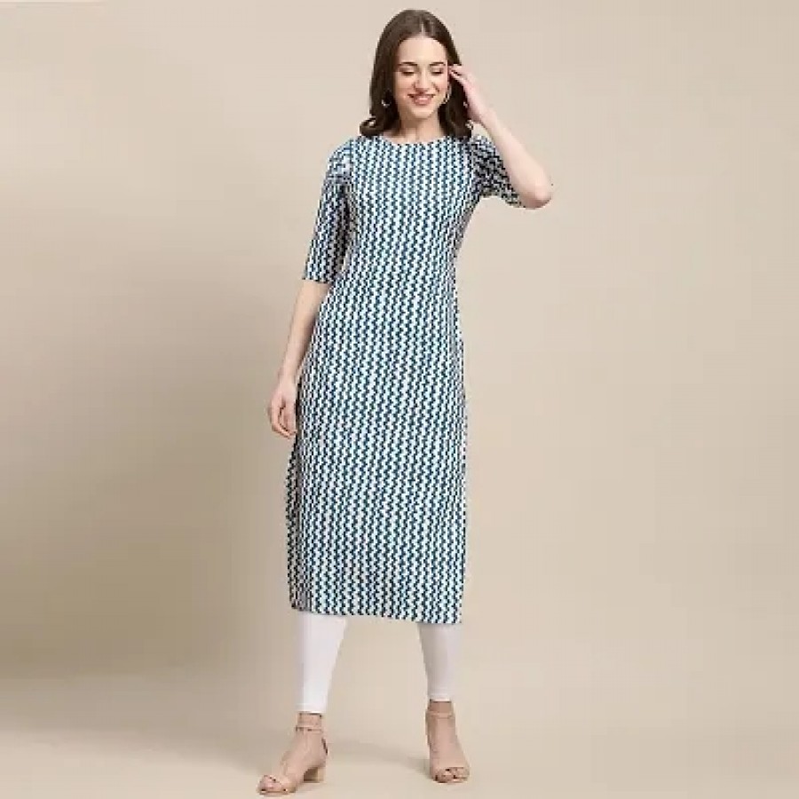 Stylish Multicoloured Crepe Printed Kurta For Women