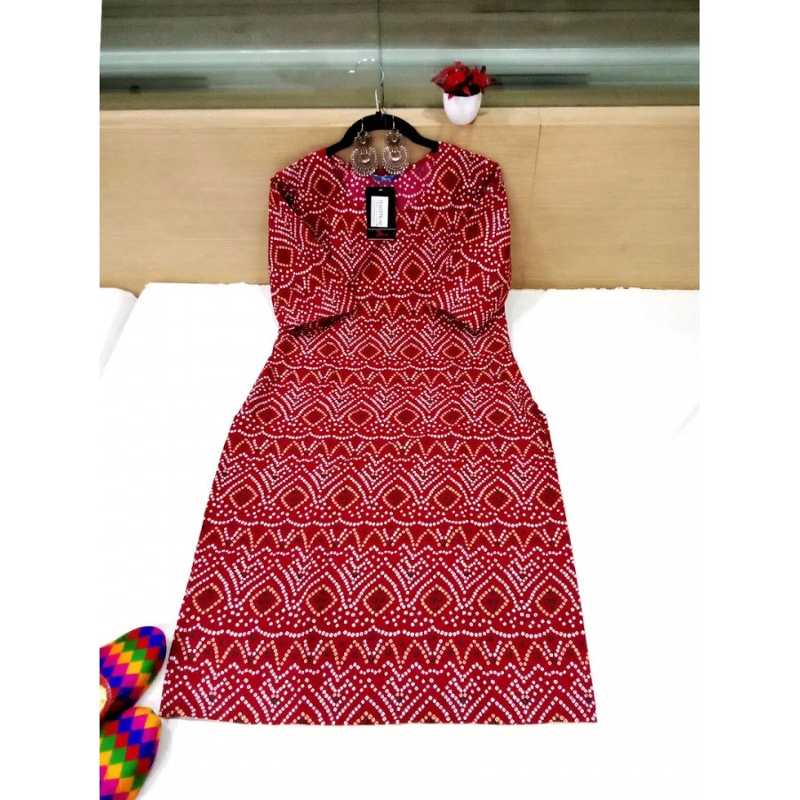 Stylish Maroon Crepe Kurta For Women