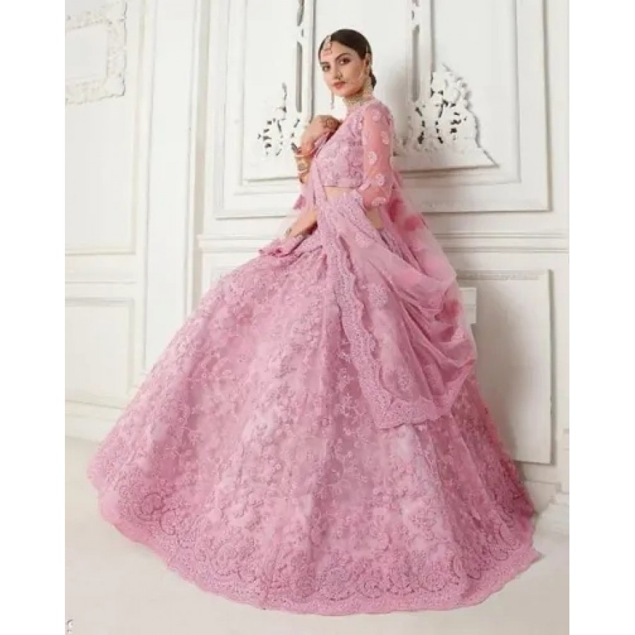 Classic Net Semi Stitched Lehenga Cholis for Women