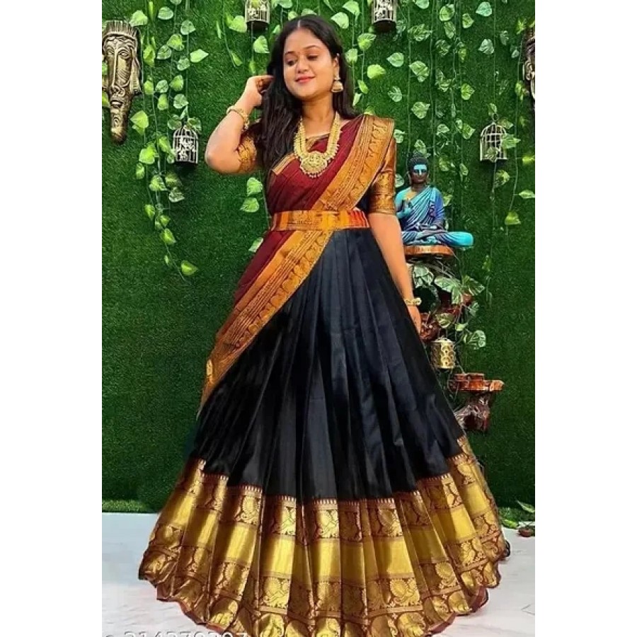 Classic Silk Blend Jacquard Lehenga Choli for Women