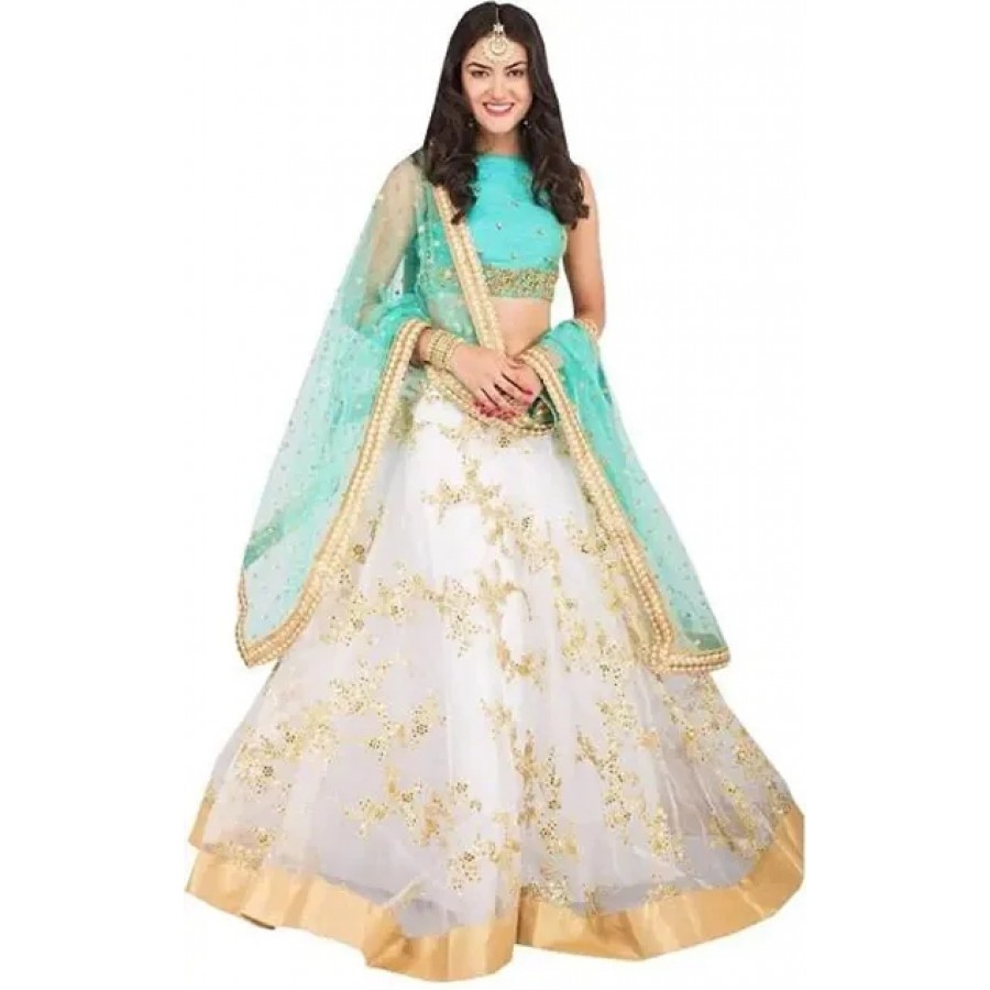 Stylish Multicoloured Satin  Lehenga Choli Set with Dupatta For Women