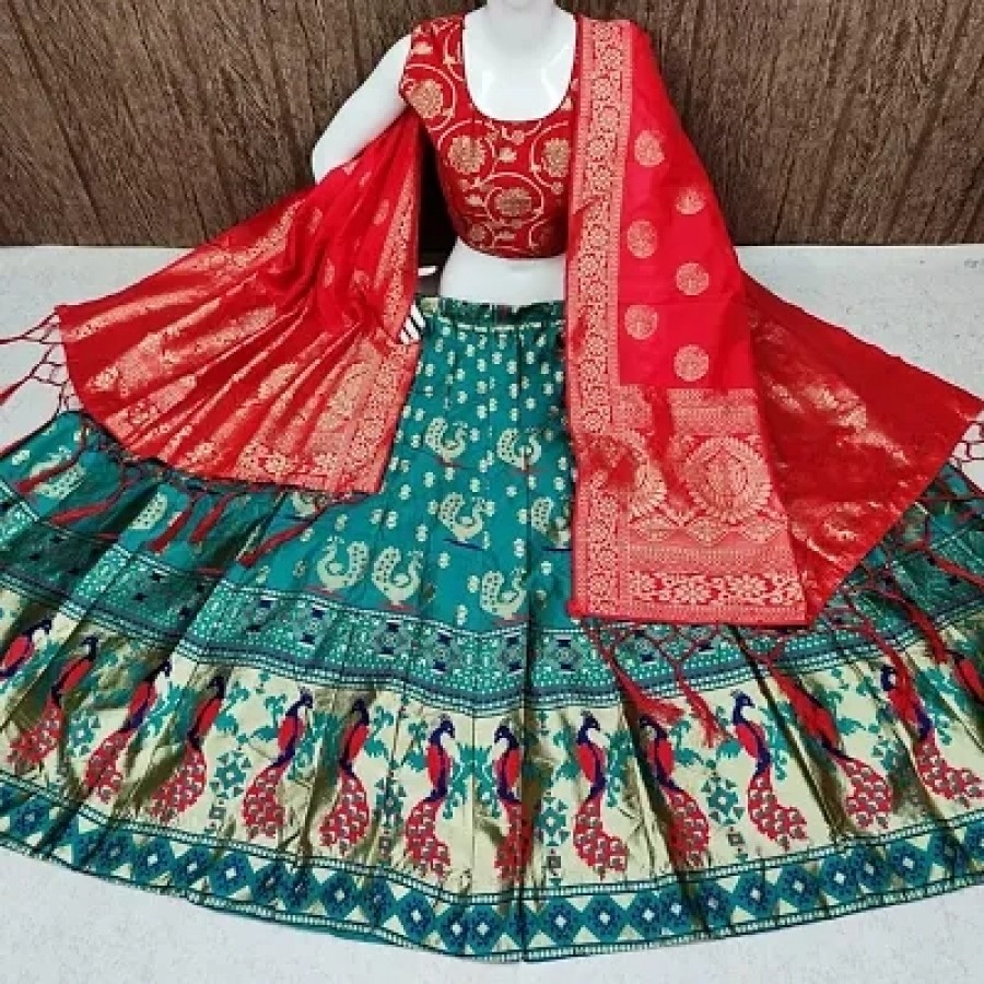 Women's Banarasi Brocade silk Lehenga Choli with Dupatta