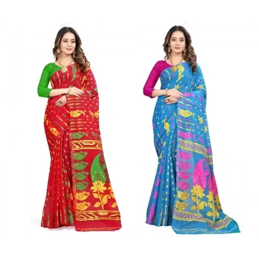 BEAUTIFUL JAMDANI COMBO SAREE FOR WOMAN,S