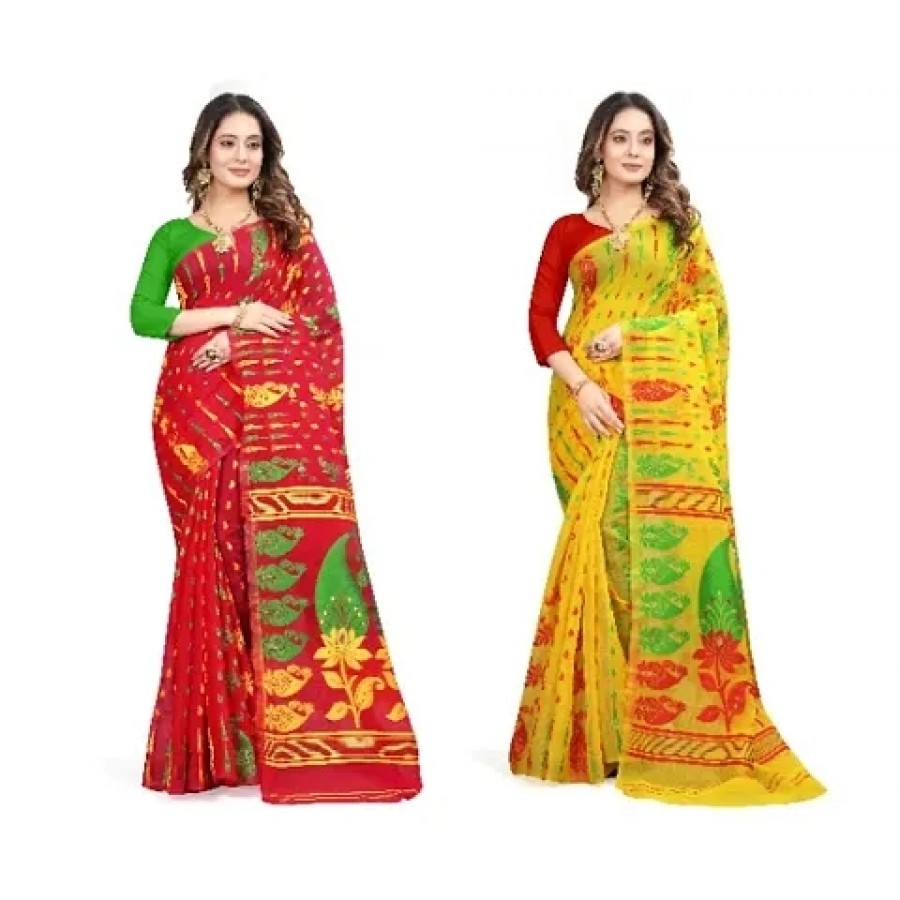 BEAUTIFUL JAMDANI COMBO SAREE FOR WOMAN,S