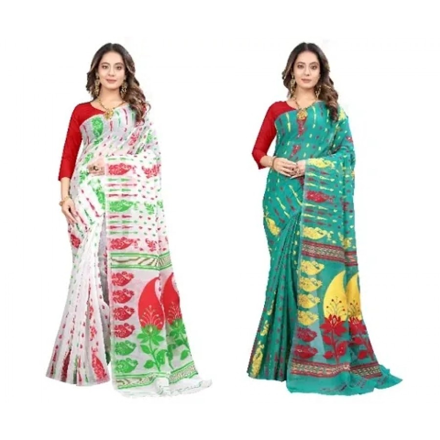 BEAUTIFUL JAMDANI COMBO SAREE FOR WOMAN,S