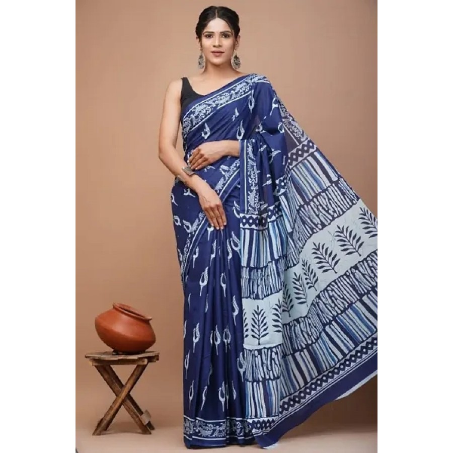 Bagru printed cotton saree