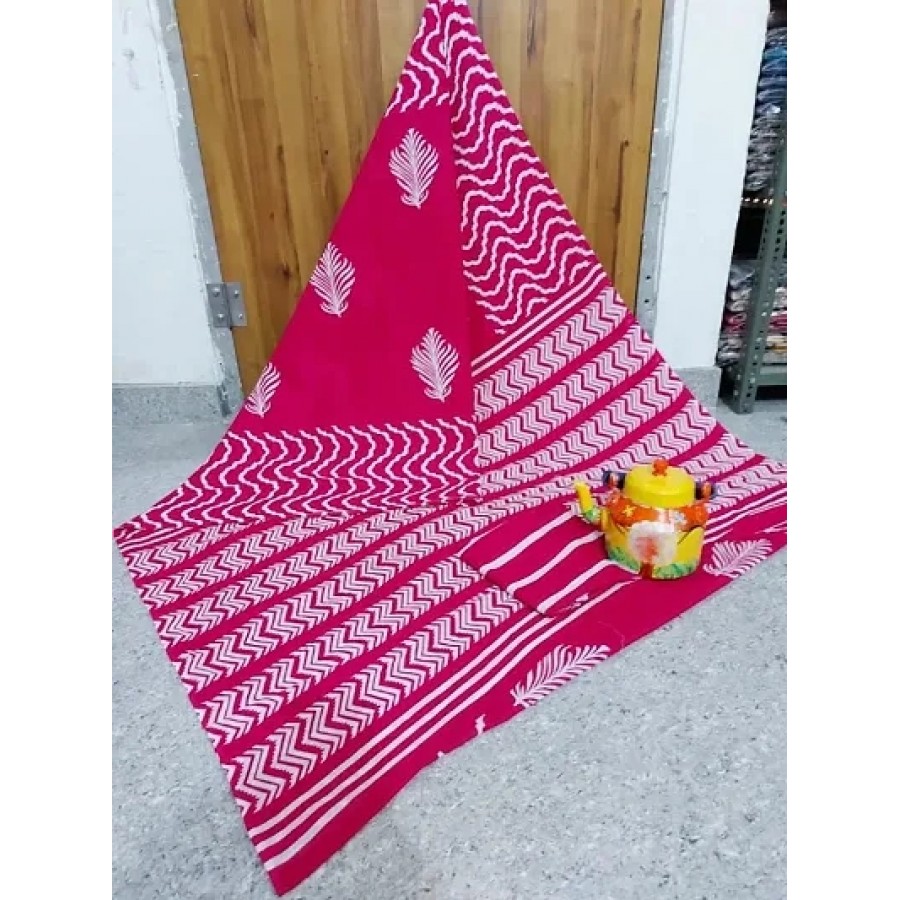 Classic Cotton Printed Saree with Blouse piece