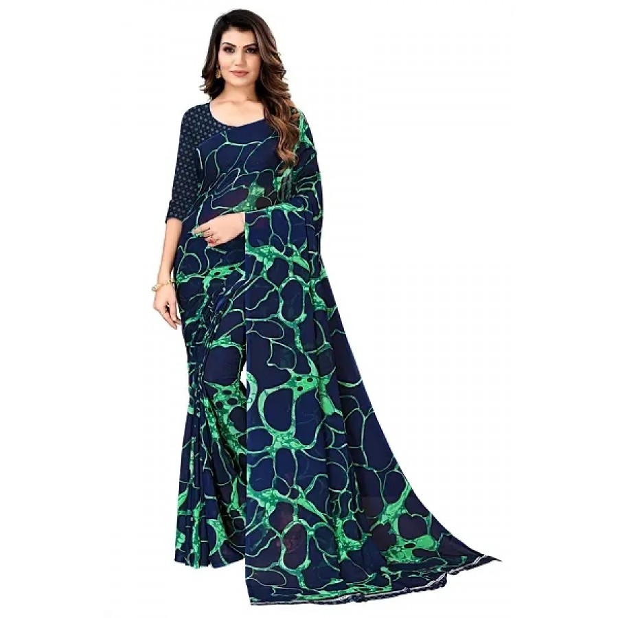 Classic Georgette Printed Saree with Blouse Piece